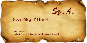 Szalóky Albert névjegykártya