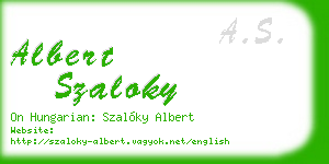 albert szaloky business card